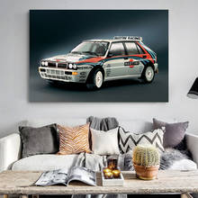 Lancia Delta Intergrale старый автомобиль Racr спортивный автомобиль домашний декор настенные художественные постеры холст картины ткань печать украшение комнаты 2024 - купить недорого