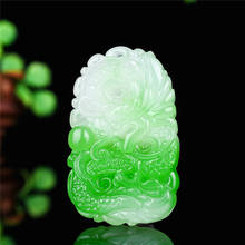 Collar con colgante de Jade verde y blanco Natural para hombre y mujer, joyería China tallada a mano, amuleto de moda, regalos de la suerte 2024 - compra barato