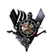 Viking Compass Wall Clock Watch Vintage Hanging Vinyl Record Wall Clocks Mysterious Norse Magick Wall Art Decor For Living Room 2024 - buy cheap