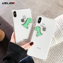 USLION чехол для телефона с изображением динозавра из мультфильма для iPhone 11 X XR XS Max, прозрачный мягкий чехол из ТПУ для iPhone 6, 6 S, 7, 8, 7 Plus, милый чехол 2024 - купить недорого