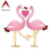 Adesivo de vinil para carro aliauto, acessórios de decoração para casal de flamingos para peugeot 407 mercedes benz subaru, 13cm * 12cm 2024 - compre barato