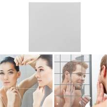 Espejo extraíble cuadrado y Flexible, pegatinas de pared para decoración del hogar, sin cristal, E7CB, 16 Uds. 2024 - compra barato