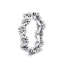 QANDOCCI-anillos de corona de margaritas y flores para mujer y hombre, de Plata de Ley 925 auténtica, joyería artesanal 2024 - compra barato