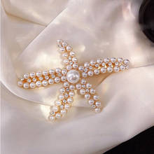 Starfish pearl hair clip heirpiece web celebrity ins side clip girl hair clip top clip bangs hair clip 2024 - buy cheap