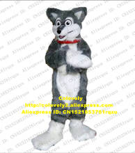 Traje de Mascota para adulto, traje de personaje de dibujos animados, con pelo largo gris, Lobo, Husky, perro, sesión de fotos, Drum Up, negocios, zz8002 2024 - compra barato