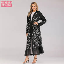 Женское кимоно с блестками, открытая Абая, Дубай, мусульманский хиджаб, женское платье, кафтан, женское платье 2024 - купить недорого