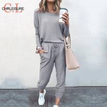 CHRLEISURE Two Piece Set Sexy Tracksuit Women Clothes Solid Pants Suit Female Casual Sport Jogger Suit Outfits Ladies 2024 - buy cheap