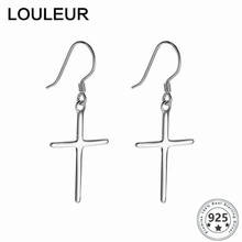 LouLeur 925 sterling silver Earrings Cross Pendant Drop Earrings  Design Charm Earrigns For Women Men Fashion Jewelry 2024 - buy cheap