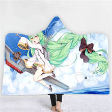 Anime Azur Lane 3D Printing Throw Hooded Blanket Wearable Warm Fleece Bedding Office Quilts Soft Adults Travel 2024 - buy cheap