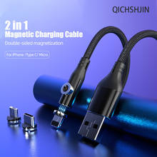 Магнитный кабель для Samsung Huawei Xiaomi Быстрая зарядка Micro USB кабель магнит Зарядное устройство USB шнур для iPhone Двойной разъем типа C кабель 2024 - купить недорого