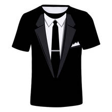 Camiseta masculina de couro, traje executivo, camiseta de esqueleto, jaqueta de couro punk rock, camisetas com estampa 3d, roupa vintage para o verão 2024 - compre barato