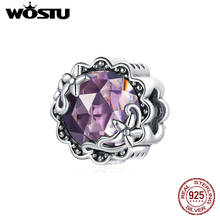 Pingente em prata esterlina roxa wostu 925, pingente em formato de onda compatível com pulseira joias faça você mesmo cqc1796 2024 - compre barato