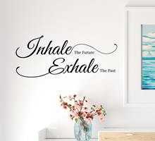 wall decals "inhale the future, exhale the past" words Yoga studio meditation stickers murals home decoration wall stickers DC07 2024 - buy cheap