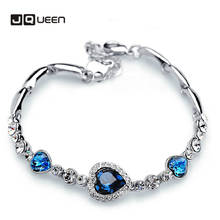 Стильные женские новые модные очаровательные браслеты с кристаллами голубого цвета с серебряным покрытием браслет ювелирные изделия 2024 - купить недорого