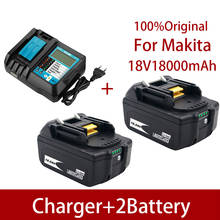 Bateria recarregável de íon de lítio bl1860, 18 v 18000mah, para makita, bateria de 18 v, bl1840, bl1830, bl1860b lxt 400 + carregador 2024 - compre barato