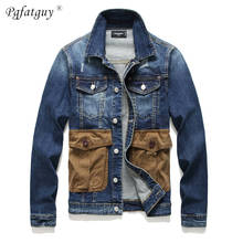 Four Seasons New Men's Frayed Slim Denim Jacket European and American Style Multi-pocket Denim Jacket Slim Streetwear Coat 2024 - buy cheap