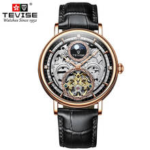 Relógio monofásico masculino, relógio mecânico automático casual de couro, marca de luxo, para homens 2024 - compre barato