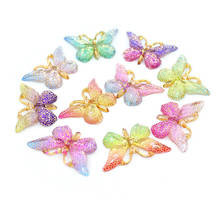10-30PCS Colorful Glitter Butterfly Resin Decorative Accessories Adult DIY Earring Necklace Brooch Jewelry Crafts Supplies Resin 2024 - buy cheap