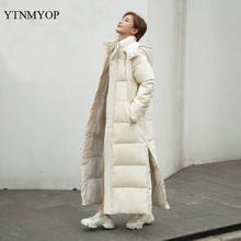 YTNMYOP длинный женский пуховик, одежда размера плюс, зимнее пальто для женщин, теплая парка с капюшоном, плотная стеганая куртка, зимняя одежда для улицы 2024 - купить недорого