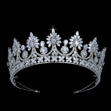 Corona HADIYANA Vintage para mujer, accesorios para el cabello nupciales para boda, Tiaras de fiesta y Corona de circón, BC5419 2024 - compra barato