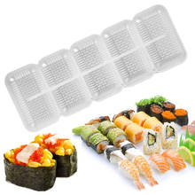 Utensílio de plástico para fabricação de sushi fricto, 5 peças, moldes para bolas de arroz, anti-aderente, ferramenta bento, acessórios de cozinha 2024 - compre barato