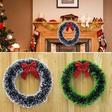 Christmas Wreath Bow Pine Needle Christmas Decoration For Home New Year Gift Hanging Xmas Tree Ornaments Garland Party Supplies 2024 - buy cheap