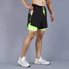 Pantalones cortos deportivos 2 en 1 para hombre, Shorts de secado rápido para correr, ropa deportiva para entrenamiento, ejercicio, trotar, ciclismo 2024 - compra barato