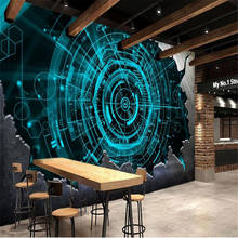 Milofi papel de parede 3d personalizado, mural de bar com tecnologia de aço para decoração de parede restaurante, artesanato 2024 - compre barato