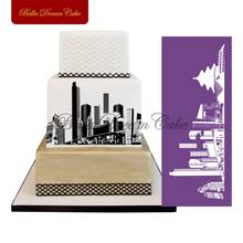 New Modern City Mesh Stencil Lace Cake Stencil Cake Decorating Tools Wedding Cake Mold Fabric Fondant Molds Bakeware MST-37 2024 - buy cheap