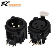 1pair/2pcs XLR Connector Black Plastic 3pin XLR Male/Female Jack Socket Panel Mount Type with PUSH button Speaker Plug 2024 - buy cheap