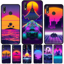 Synthwave-funda suave de neón estilo Retro para móvil, carcasa para Huawei P30 Lite, P40, P20 Pro, Mate 20, 10 Lite, P Smart 2021, 2019, 80 2024 - compra barato