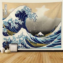 Tapeçaria de parede, decoração de parede, grande onda, kanagawa, com arte, natureza, para sala de estar, quarto, dormitórios 2024 - compre barato