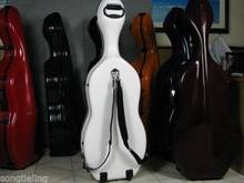 4/4 white fiberglass cello hard case with wheells #6701 2024 - buy cheap