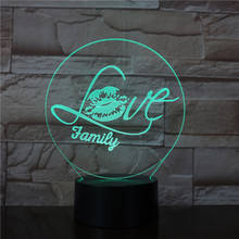 Luz noturna de led em formato de família, luz romântica com lâmpada 3d em formato de amor para bebês, decoração de casa, luz noturna infantil lamps3sonsonsoneca 2024 - compre barato
