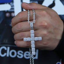 Hip Hop Baguette CZ Cubic Zirconia Iced Out Ankh Cross Pendant Rope Chain Tennis Chain Necklace For Men Women Jewelry 2024 - купить недорого