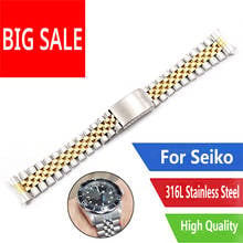 CARLYWET 19 20 22mm 316L Stainless Steel Silver Hollow Curved End Solid Screw Links Replacement Watch Band For Seiko Rolex 2024 - buy cheap