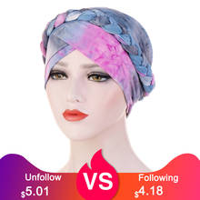 Turbante bohemio para mujer, pañuelo para la cabeza con nudo trenzado, Hijab interior musulmán, accesorios para el cabello 2024 - compra barato