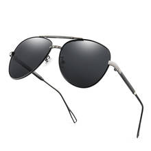 Óculos de sol polarizado clássico para homens, óculos de metal masculino de marca, óculos de sol para direção uv400, óculos de sol para homens 2024 - compre barato
