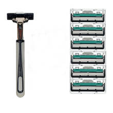2 Layers 6pcs Shaving Machine Safety Razor Blades Manual Shaving  Face Care Beard Hair Remover 2024 - buy cheap