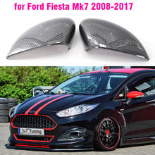 Крышка для зеркала заднего вида из углеродного волокна/черная для Ford Fiesta MK7 2008 2009 2010 2011 2012 2013 2014 2016 2015 2017 2024 - купить недорого