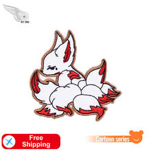 Nine Tailed Fox Animal Patches Japenese Cartoon Embroidery Jeans T-Shirts Badges Iron on for Clothes Diy Custom Fabric Stickers 2024 - buy cheap