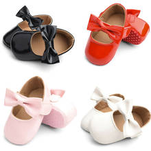 Girls PU Leather Black White Pink Red Bow tie Shoes Flower Children Wedding Kids Princess Dance Sandals 2024 - buy cheap