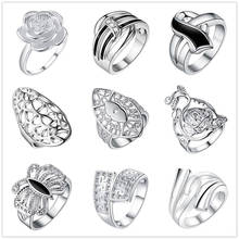 Anillo de plata con forma de mariposa para mujer, sortija con diseño de mariposa y flores, joyería de tamaño 6-9, gran oferta, 2020 2024 - compra barato