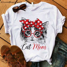 Cat Mom T-shirt Women Fashion Mama Bandana Clothes Printed Cute Tshirt Female Cartoon Casual Short Sleeve Funny T Shirt Tops 2024 - buy cheap