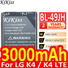 KiKiss-batería recargable para teléfono LG, batería de repuesto de 3000mAh, BL-49JH, para K4 / K4 LTE / K130E / K120E / K120 BL 49JH 2024 - compra barato