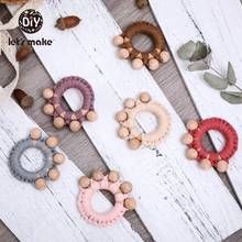 Let's Make 1pc Baby Rattles Bpa Free Beech Wooden Beads Teething Ring Play Gym Montessori Stroller Toys Round Baby Wood Rattles 2024 - buy cheap