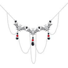 Gothic Bat Pendant Necklace For Women Charm Cool Fashion Hyperbole Crystal Animal Choker Necklace Trendy Jewelry New Gifts Party 2024 - buy cheap