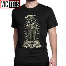 Santa Muerte T-Shirt Men Saint Death Goth Tshirt Mexican Death Muertos Mother Skull Fashion Cotton 2024 - buy cheap