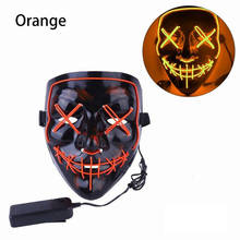 Nova máscara de máscaras com led, para festas de halloween, máscaras de terror, brilha no escuro 2024 - compre barato