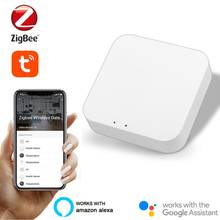 Hub gateway inteligente tuya zigbee, controle remoto sem fio para casa inteligente com aplicativo smart life, funciona com alexa e google home 2024 - compre barato